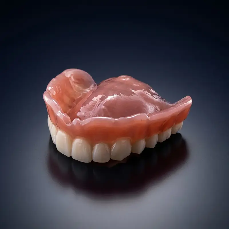Complete dentures demonstrating a soft liner fit